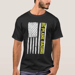 Rc飛行機レーシングアメリカ国旗ラジオコントロールレム Tシャツ