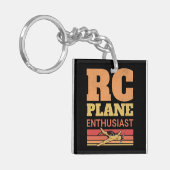 RC飛行機愛好家リモートコントロール飛行機の恋人 キーホルダー (正面左)