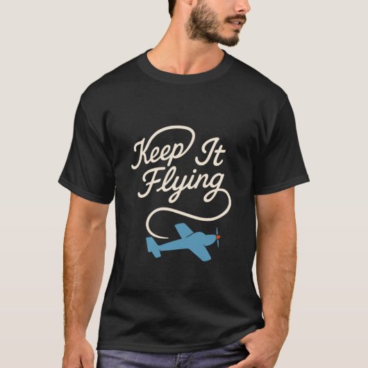 RC飛行機 ヘリコプター パイロット リモコン 飛行 ホビー Tシャツ (正面)