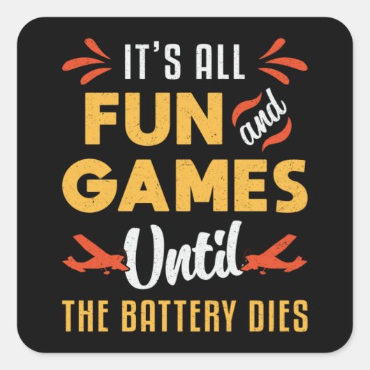 RC飛行機It'sおもしろいとゲームパイロットおもしろいRC飛行機 スクエアシール (正面)