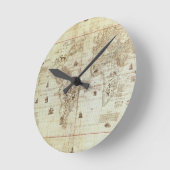 Rc C 2487世界地図，セバスチャンによって設計 ラウンド壁時計 (傾斜)