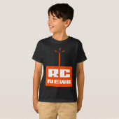 RC Newbの子供の黒いワイシャツ(オレンジロゴ) Tシャツ (正面フル)