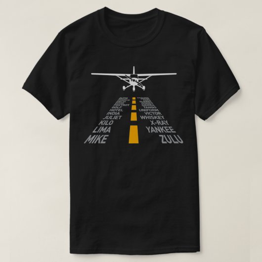 RC Plane Pilot Airport Runway Phonetic Alphabet Sm Tシャツ (デザイン正面)