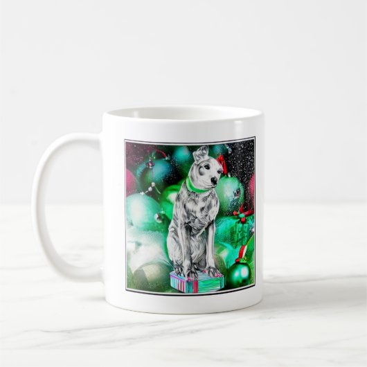 RCA犬のクリスマス、ニッパー コーヒーマグカップ (左)