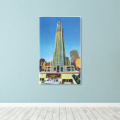 RCA Bldg,ロックフェラーセンターの外観 キャンバスプリント (インサイチュ (ウッドフロア))