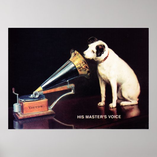 RCA Victor His Masters Voice by Francis Barraud Ad ポスター (正面)
