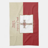 RCIA恵みの信仰告白のパーソナライズ キッチンタオル (縦)
