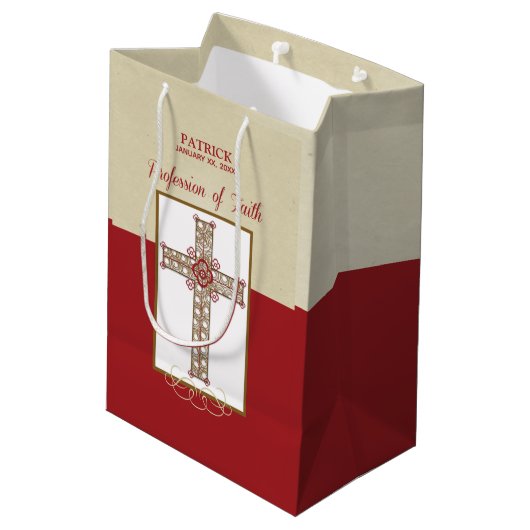 RCIA恵みの信仰告白のパーソナライズ ミディアムペーパーバッグ (裏面アングル)