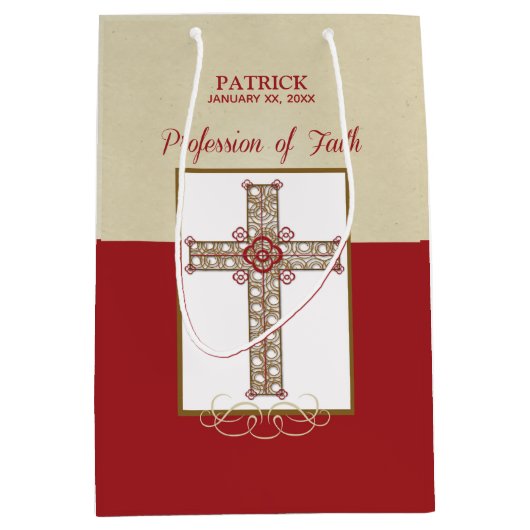 RCIA恵みの信仰告白のパーソナライズ ミディアムペーパーバッグ (正面)