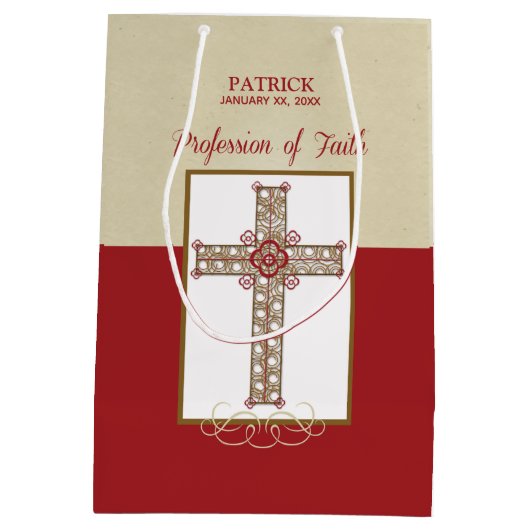 RCIA恵みの信仰告白のパーソナライズ ミディアムペーパーバッグ (裏面)