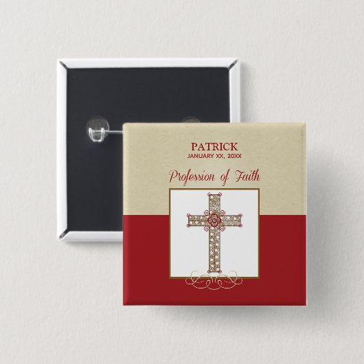 RCIA恵みの信仰告白のパーソナライズ 缶バッジ (正面&裏面)