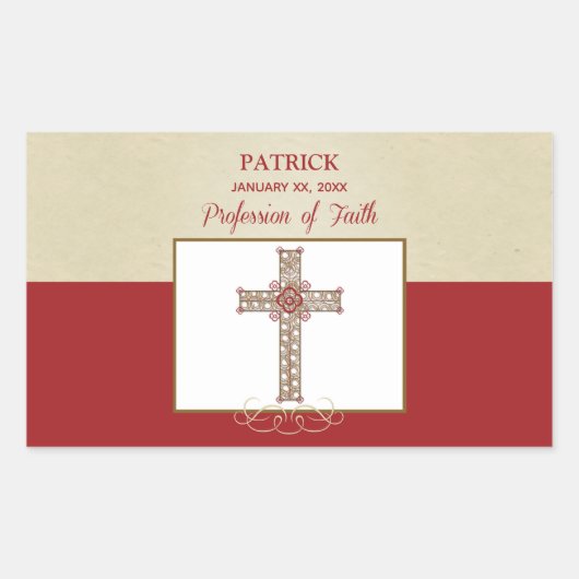 RCIA恵みの信仰告白のパーソナライズ 長方形シール (正面)