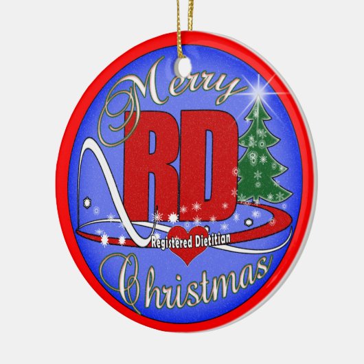 RDによって登録されている栄養士のメリークリスマスのオーナメント セラミックオーナメント (左)