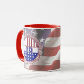 RDによって登録されている栄養士の愛国心が強いロゴ マグカップ (正面左)