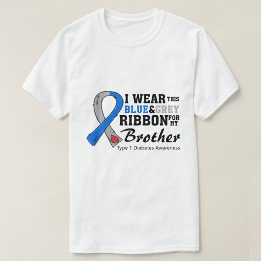 RDカスタム糖尿病認識度シャツ、I衣服ブルー  Tシャツ (デザイン正面)