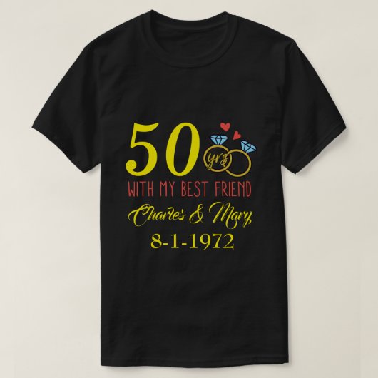 RDカパーソナライズされたップルのマッチング、50周年 Tシャツ (デザイン正面)