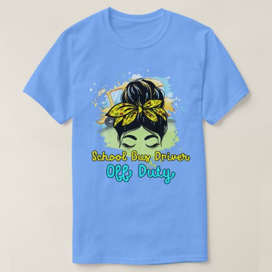 RDスクールバスドライバー勤務時間外の学校Sの最終日 Tシャツ (デザイン正面)