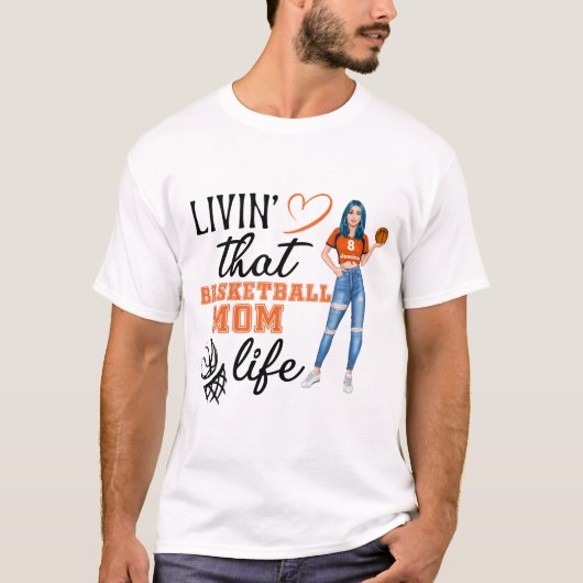 RDバスケパーソナライズされたットボールの母親の生活 Tシャツ (正面)