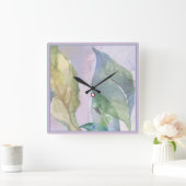 RD壁時計によるゴールデンブルーリーフのポートレート スクエア壁時計 (ホーム)