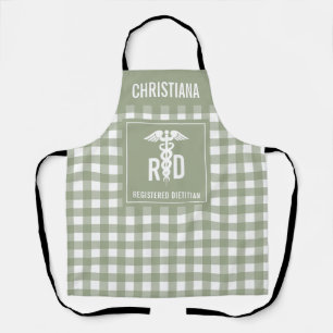 RD登パーソナライズされた録栄養士の格子模様 エプロン