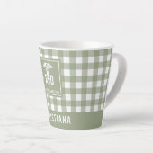 RD登パーソナライズされた録栄養士の格子模様 カフェラテマグ (右アングル)
