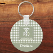 RD登パーソナライズされた録栄養士の格子模様 キーホルダー (正面)