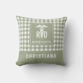 RD登パーソナライズされた録栄養士の格子模様 クッション (正面)
