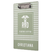 RD登パーソナライズされた録栄養士の格子模様 クリップボード (左)