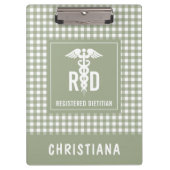 RD登パーソナライズされた録栄養士の格子模様 クリップボード (正面)
