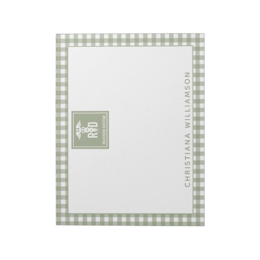 RD登パーソナライズされた録栄養士の格子模様 ノートパッド (回転)