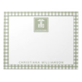 RD登パーソナライズされた録栄養士の格子模様 ノートパッド (正面)