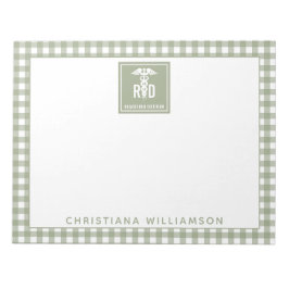 RD登パーソナライズされた録栄養士の格子模様 ノートパッド