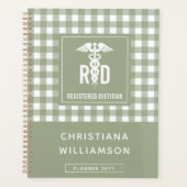 RD登パーソナライズされた録栄養士の格子模様 プランナー手帳 (正面)