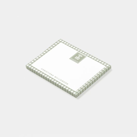 RD登パーソナライズされた録栄養士の格子模様 ポストイット (アングル)