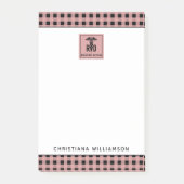 RD登パーソナライズされた録栄養士の格子模様 ポストイット (正面)