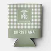 RD登パーソナライズされた録栄養士の格子模様 缶クーラー (正面)