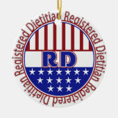 RD登録栄養士の愛国心のロゴ セラミックオーナメント (正面)