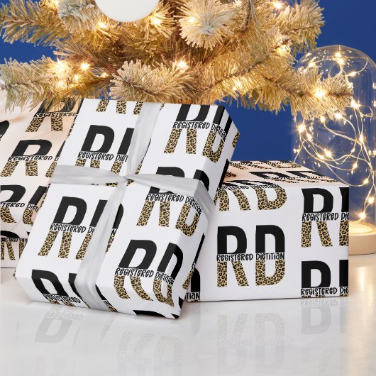 RD登録Diettitian CheetahプリントRDギフト ラッピングペーパー (クリスマス)