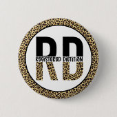 RD登録Diettitian CheetahプリントRDギフト 缶バッジ (正面)