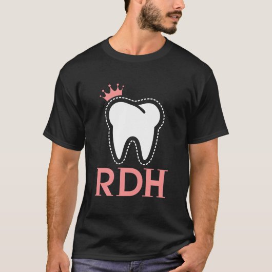 RDHトゥース 歯科衛生士のためのデザイン Tシャツ (正面)