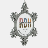 RDH登カスタム録歯科衛生士ギフト スノーフレークピューターオーナメント (左)