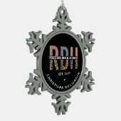 RDH登カスタム録歯科衛生士ギフト スノーフレークピューターオーナメント (左)