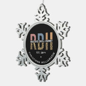 RDH登カスタム録歯科衛生士ギフト スノーフレークピューターオーナメント (右)