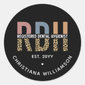 RDH登カスタム録歯科衛生士ギフト ラウンドシール (正面)