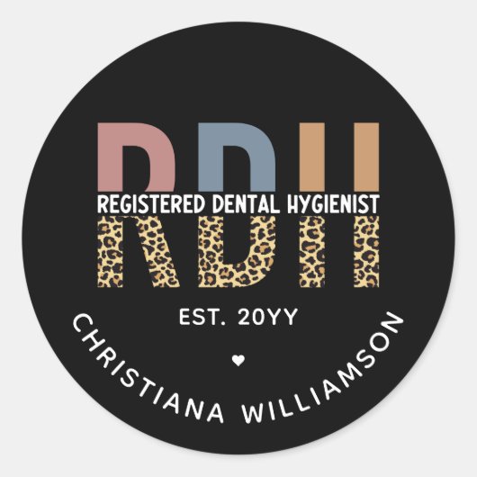 RDH登カスタム録歯科衛生士ギフト ラウンドシール (正面)