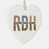 RDH登録歯科衛生士レオパードタイポグラフィ セラミックオーナメント (右)