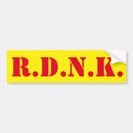 RDNK バンパーステッカー (正面)