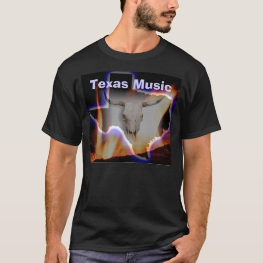 RDRテキサス州音楽黒のTシャツ Tシャツ (正面)