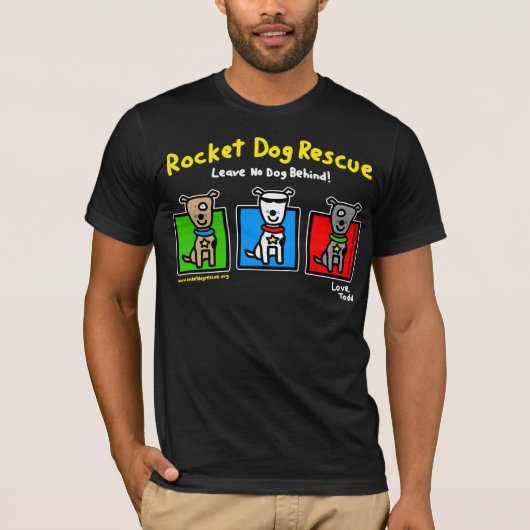 RDR -タッドのサケの幼魚(3匹の犬-前部だけ) Tシャツ (正面)