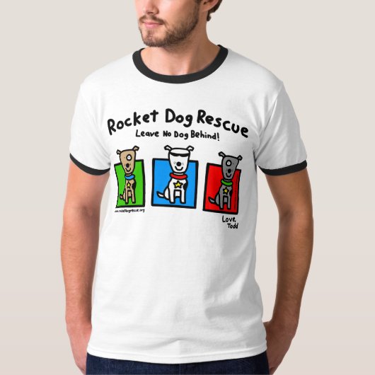 RDR -タッドのサケの幼魚(3匹の犬-前部だけ) Tシャツ (正面)
